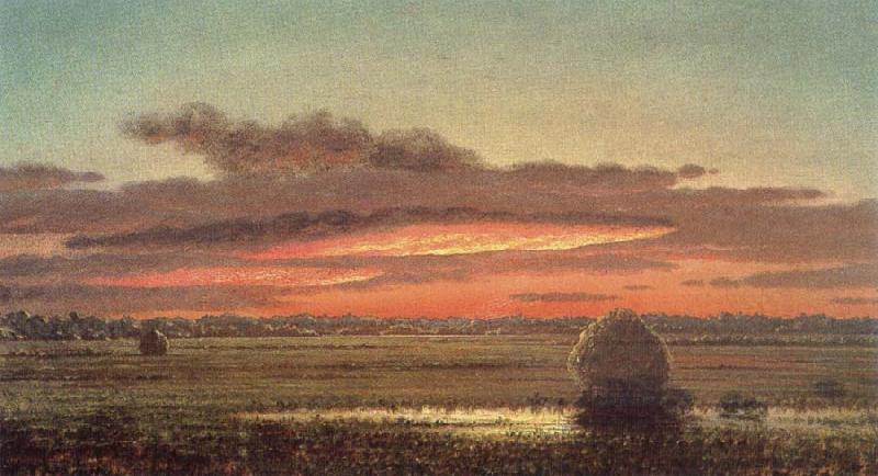Martin Johnson Heade Sunset above the swamp Sweden oil painting art